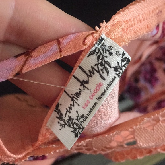 NWT free people lace floral peach swing top XS - Picture 4 of 6